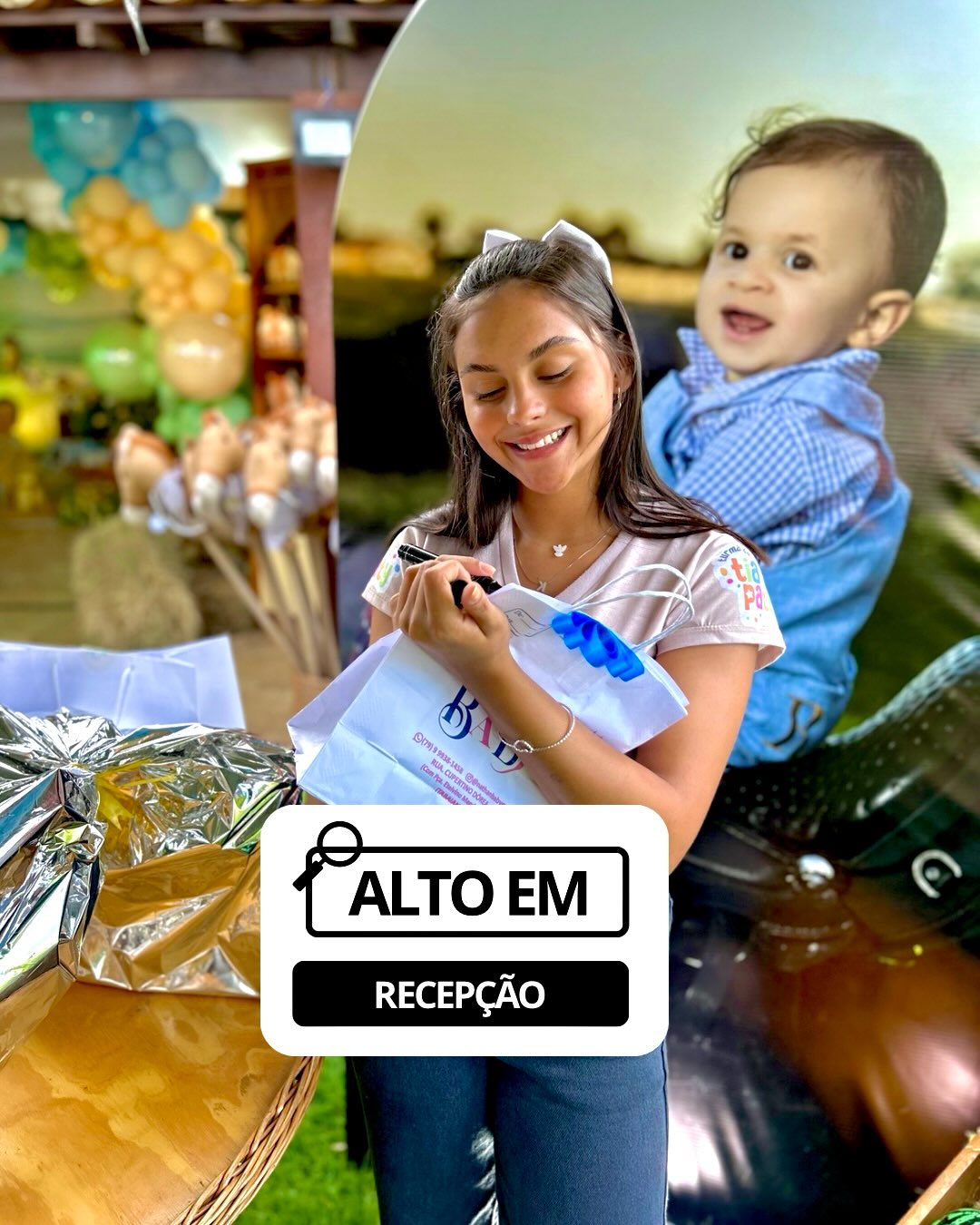 Atividade infantil conduzida pela equipe